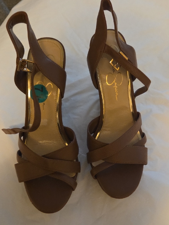 Jessica Simpson Shoes - Jessica Simpson Brown Strappy Slingback Heels